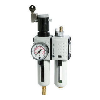 Riegler Wartungseinheit 2-tlg. »FUTURA«, PC, BG 1, G 1/4, 0,1 - 2 bar, VA