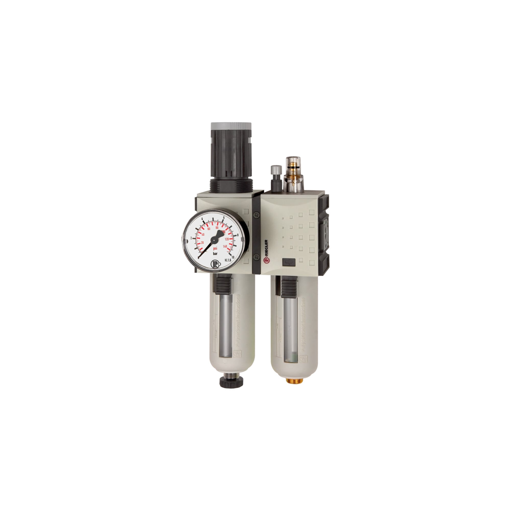 Riegler Wartungseinheit 2-tlg. »FUTURA«, PC, BG 4, G 3/4, 0,5-16 bar, HA