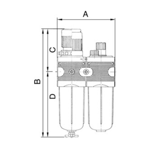 Riegler Wartungseinheit 2-tlg. »multifix«, mit PC-Behälter, BG 3, G 3/4