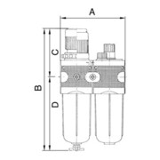 Riegler Wartungseinheit 2-tlg. »multifix«, mit PC-Behälter, BG 3, G 3/4-4
