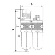 Riegler Wartungseinheit 2-tlg. »multifix«, mit PC-Behälter, BG 5, G 1-3