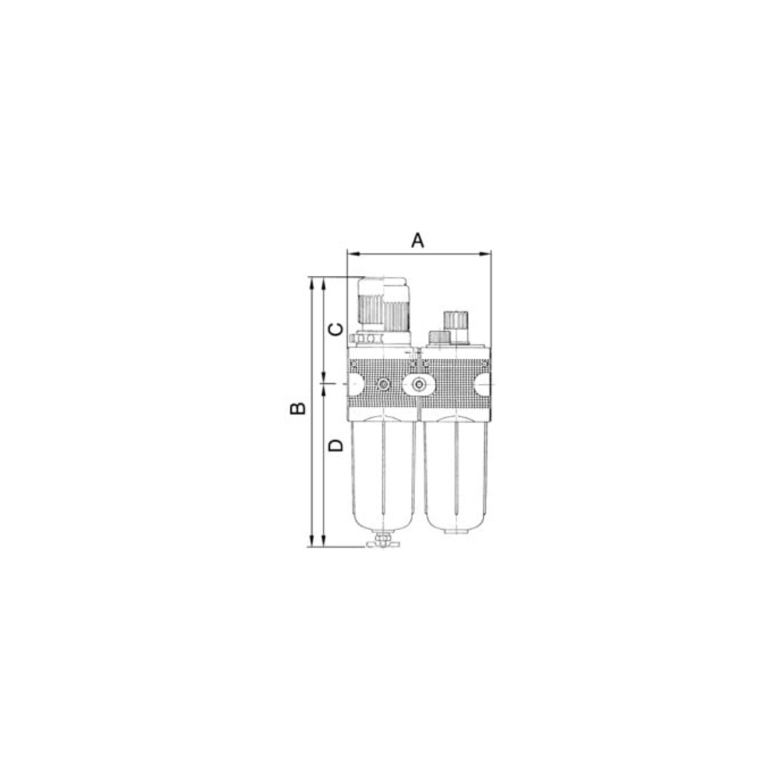 Riegler Wartungseinheit 2-tlg. »multifix«, mit PC-Behälter, BG 5, G 1