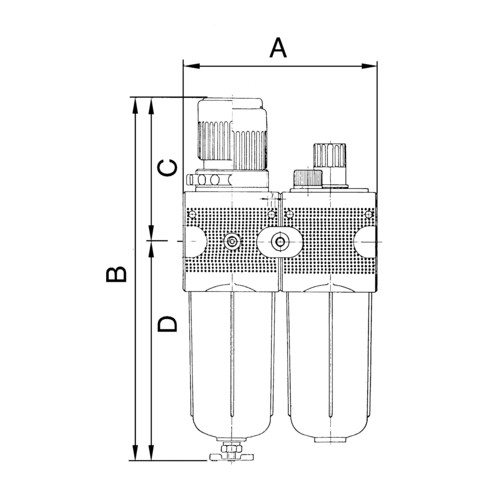 Riegler Wartungseinheit 2-tlg.  »multifix «, PC-Beh., Schutzkorb, BG 5, G 1