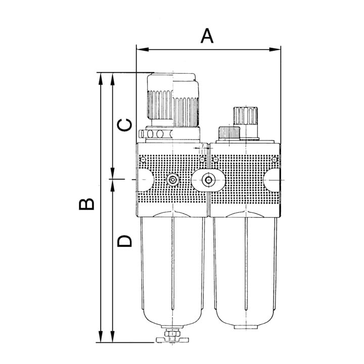 Riegler Wartungseinheit 2-tlg. »multifix«, PC-Beh., Schutzkorb, BG3, G1/2
