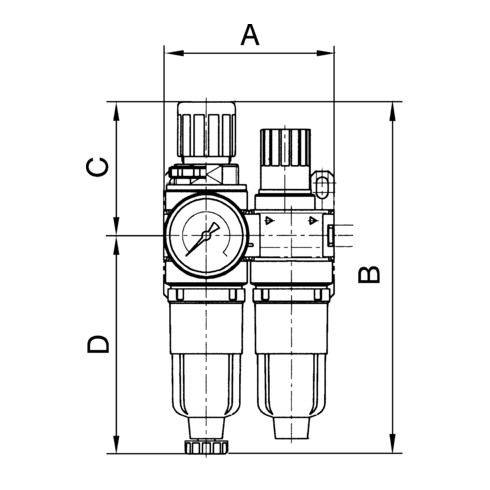 Riegler Wartungseinheit 2-tlg.  »Standard-mini «, PC-Behälter, BG 0, G 1/4