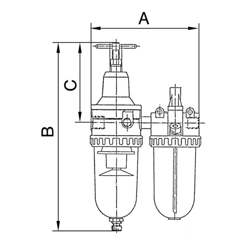 Riegler Wartungseinheit 2-tlg. »Standard« mit Metallbehälter, BG 3, G 1/2