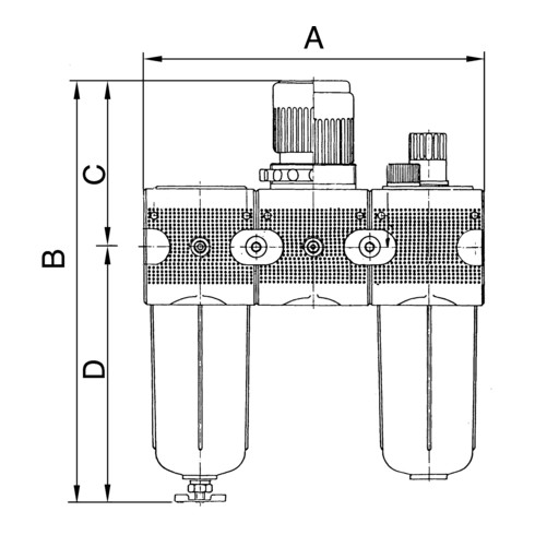 Riegler Wartungseinheit 3-tlg. »multifix« mit Metallbehälter, BG 4, G 3/4