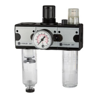 Riegler Wartungseinheit 3-tlg. »multifix«, mit PC-Behälter, BG 3, G 1/2