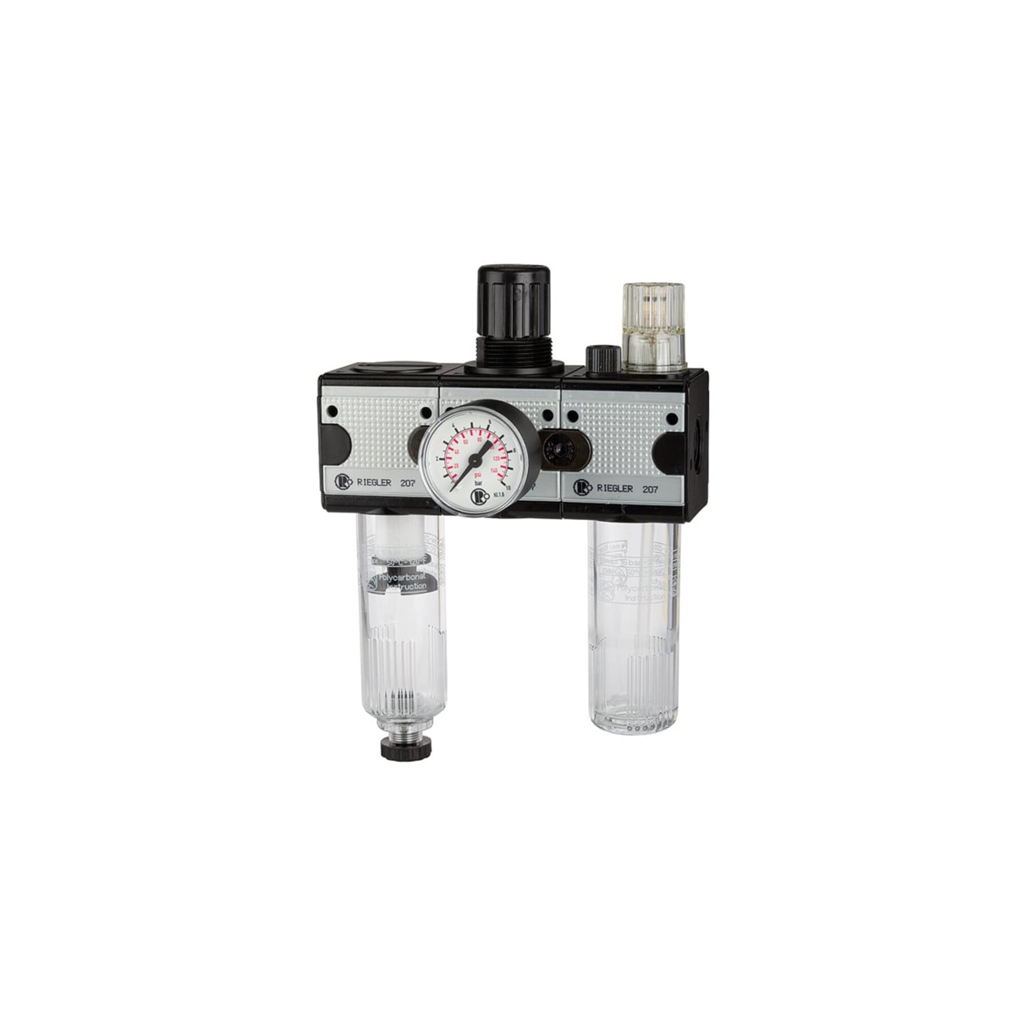 Riegler Wartungseinheit 3-tlg. »multifix«, mit PC-Behälter, BG 3, G 3/4