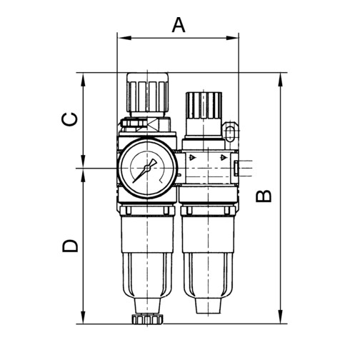 Riegler Wartungseinheit 3-tlg. »Standard-mini « mit Metallbehälter, G 1/4