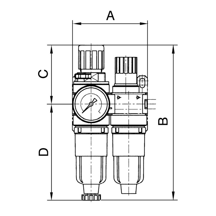 Riegler Wartungseinheit 3-tlg. »Standard-mini« mit Metallbehälter, G 1/8