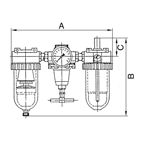 Riegler Wartungseinheit 3-tlg. »Standard« mit Metallbehälter, BG 3, G 1/2