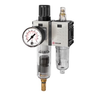 Riegler WE 2 pcs »FUTURA-mini«, réservoir PC, manomètre standard, G 1/4, 0,5-10, VA
