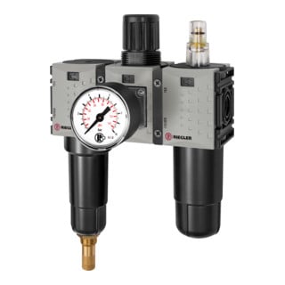 Riegler WE 3-tlg. »FUTURA-mini«, Metallbe., Stand.mano., G1/4, 0,5-10, VA