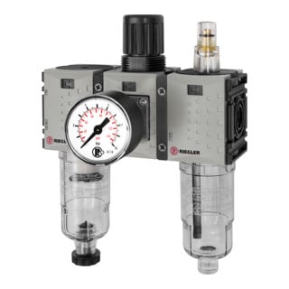 Riegler WE 3-tlg. »FUTURA-mini«, PC-Beh., Standardmano, G 1/4, 0,5-10, HA