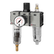 Riegler WE 3-tlg. »FUTURA-mini«, PC-Beh., Standardmano, G 1/4, 0,5-8, VA