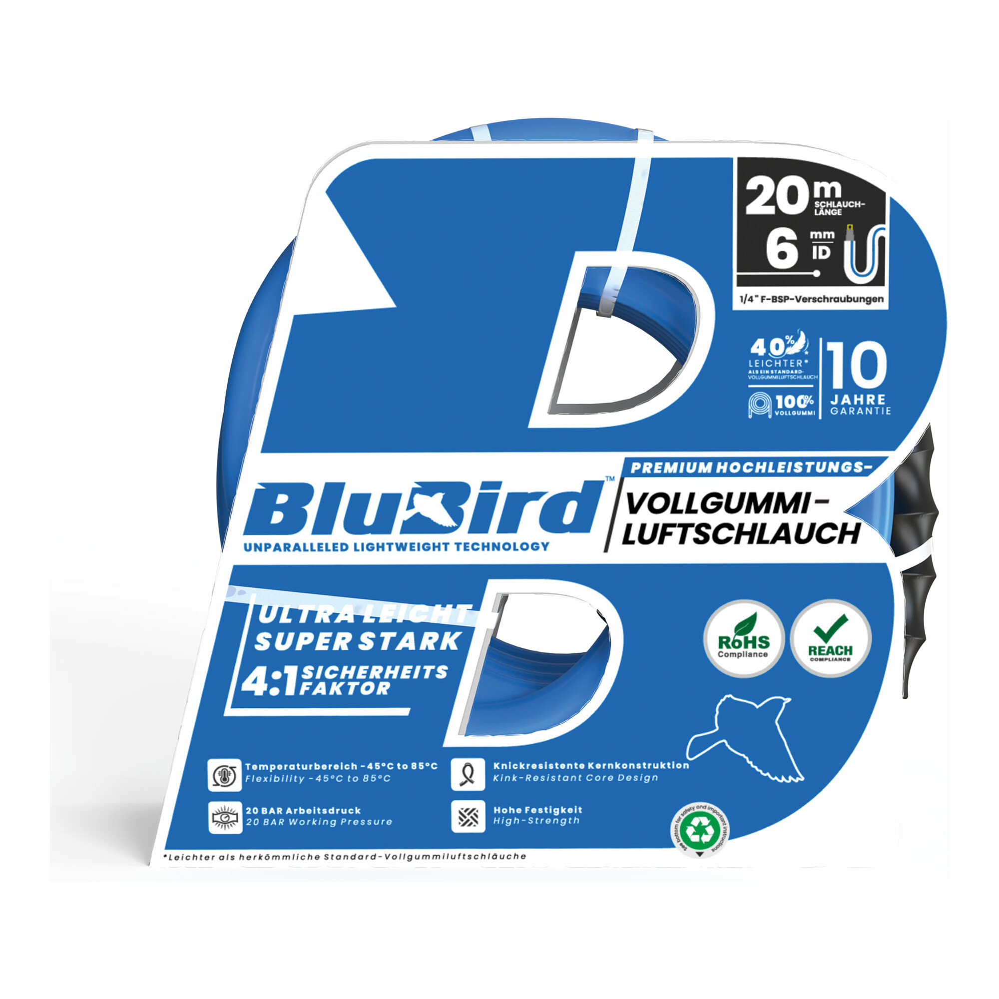 Riegler Werkstattschl.-Set »BluBird«, Sicherheitskupplung, Ø12x6, 20 m