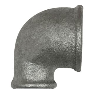 Riegler Winkel 90, 90°, IG/IG, red. Rp1 1/2, Rp1 1/4, Temperguss verzinkt