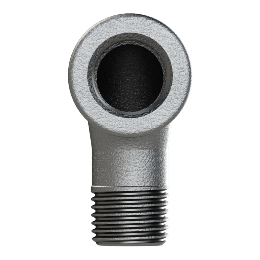 Riegler Winkel 92, 90°, IG/AG, Rp/R 1/2, schwarzer Temperguss feuerverz.