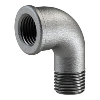 Riegler Winkel 92, 90°, IG/AG, Rp/R 2, schwarzer Temperguss feuerverz.