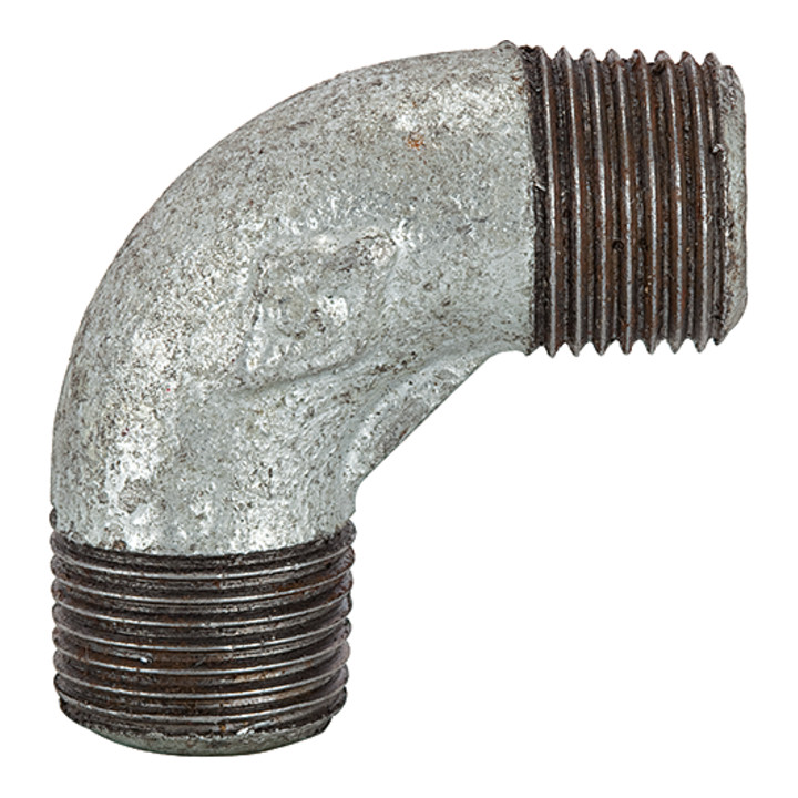 Riegler Winkel 94, 90 °, AG/AG, R 1/2, schwarzer Temperguss feuerverz.