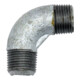 Riegler Winkel 94, 90°, AG/AG, R 1, schwarzer Temperguss feuerverz.