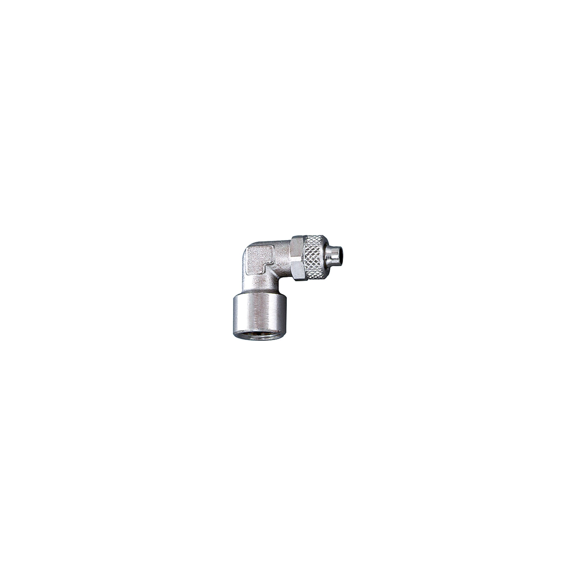 Riegler Winkel-Aufschraubverschraubung, G 1/8, für Schlauch 6/4, MS vern.