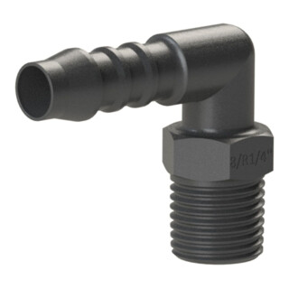 Riegler Winkel-Einschraubstutzen, R 1/8 a., für Schlauch LW 8 mm, PA 6