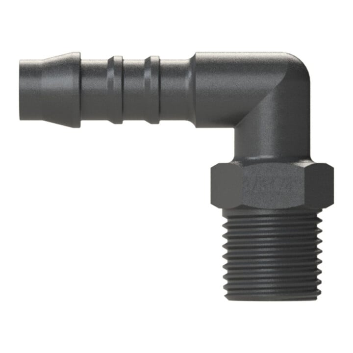 Riegler Winkel-Einschraubstutzen, R 3/8 a., für Schlauch LW 12 mm, PA 6