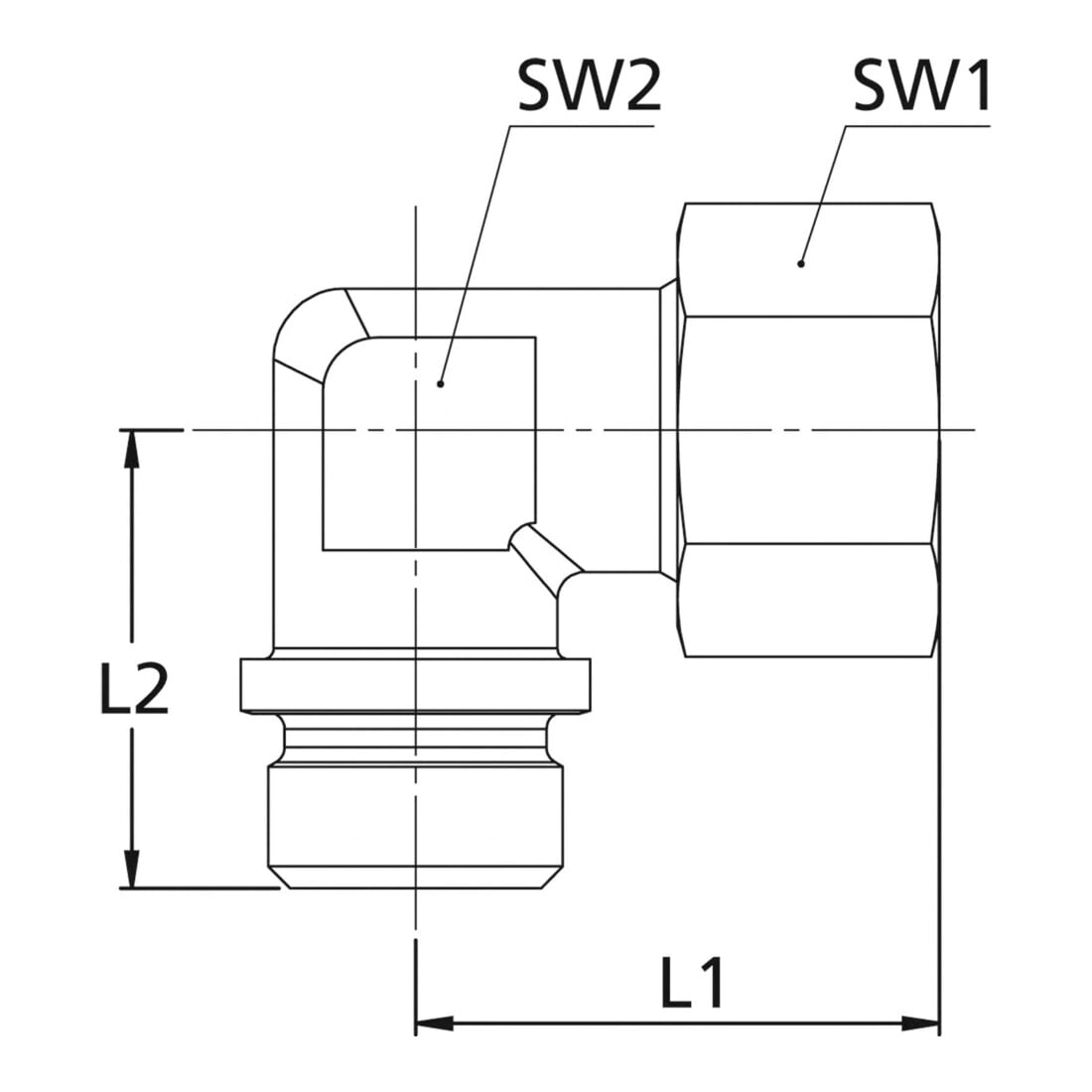 Riegler Winkel-Einschraubverschraubung, M8x1,0a., Rohr-A-Ø4, Stahl verz.