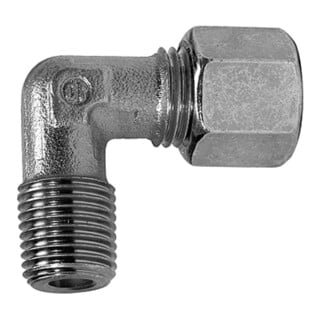 Riegler Winkel-Einschraubverschraubung, R 1/4 a., Rohr-Ã˜ 10, Stahl verz.