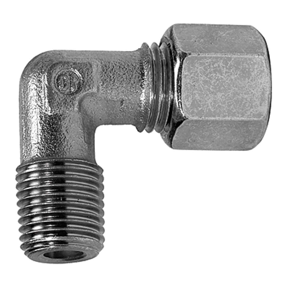 Riegler Winkel-Einschraubverschraubung, R 3/8 a., Rohr-Ø 12, Stahl verz., V 99