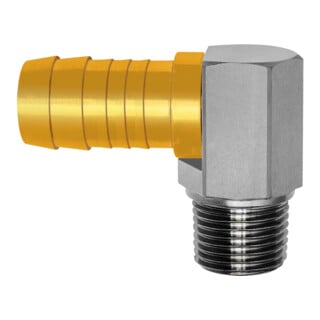 Riegler Winkel-Gewindetülle 90°, R 1/2 AG, Schlauchanschluss 19 mm, GTWR12S19