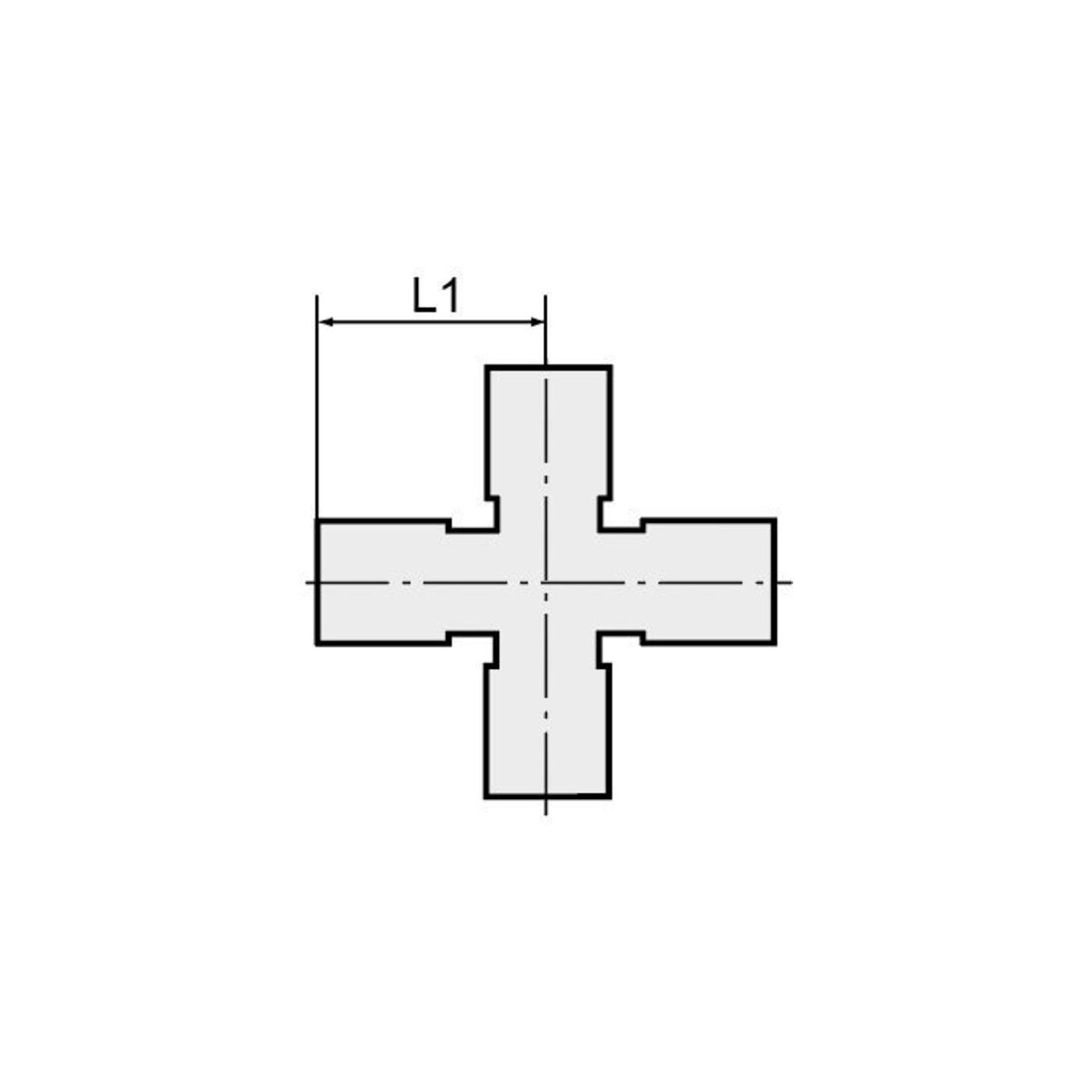 Riegler X-Connecteur, pour tuyau Ø ext. 4, acier inoxydable 1.4404