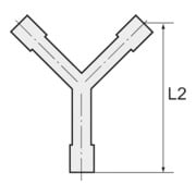 Riegler Y-Schlauchverbindungsstutzen, für Schlauch LW 3, Winkel 90 °, POM-2