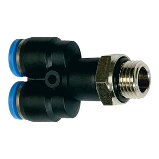 Riegler Y-Steckverschraubung »Blaue Serie«, drehbar, G 1/2 außen, Ã˜ 10 mm