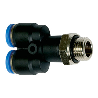 Riegler Y-Steckverschraubung »Blaue Serie«, drehbar, G 1/2 außen, Ã˜ 6 mm