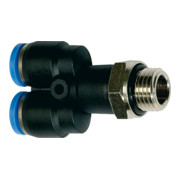 Riegler Y-Steckverschraubung »Blaue Serie«, drehbar, G 1/2 außen, Ã˜ 8 mm