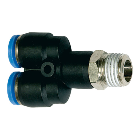 Riegler Y-Steckverschraubung »Blaue Serie«, drehbar, R 1/8 außen, Ø 10 mm