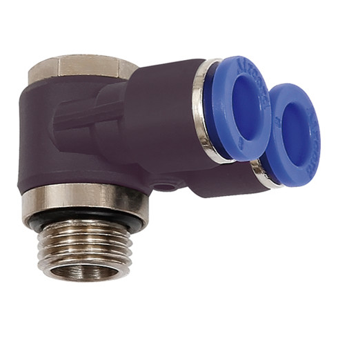 Riegler Y-Winkelsteckverschraubung »Blaue Serie«, drehbar, G 3/8 a. Ø10mm