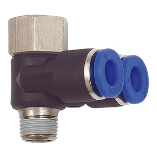 Riegler Y-Winkelsteckverschraubung »Blaue Serie« drehbar, G/R 3/8 i./a.