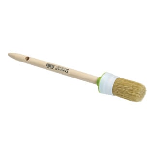Pinceau rond n°8, poils 45 mm, 35 mm, bois brut clair, manche bois