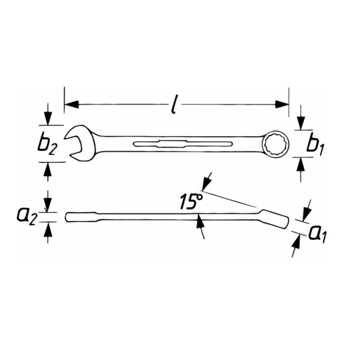 HAZET Ring-Maulschlüssel extra lang schlanke Bauform 600LG