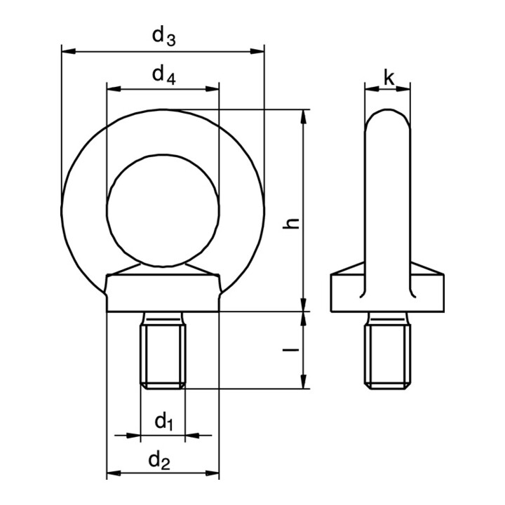 DIN 580/ISO 3266 Ringschraube, Stahl C15, galvanisch verzinkt