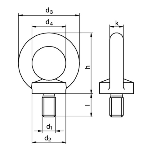 DIN 580/ISO 3266 Ringschraube, Stahl C15, galvanisch verzinkt