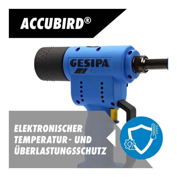 Riveteuse sans fil  GESIPA «AccuBird» Avec chargeur et Batterie