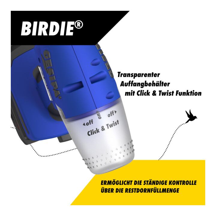 Riveteuse sans fil Gesipa Birdie avec 1x batterie 2,0 Ah et 1x chargeur, dans L-Boxx