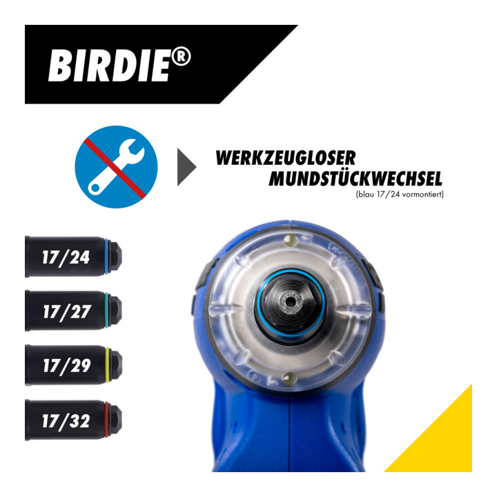 Riveteuse sans fil Gesipa Birdie avec 1x batterie 2,0 Ah et 1x chargeur, dans L-Boxx