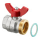Robinet à boisseau sphérique OV DN20 3/4IG x 1AG à joint plat-1