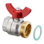 Robinet à boisseau sphérique OV DN20 3/4IG x 1AG à joint plat